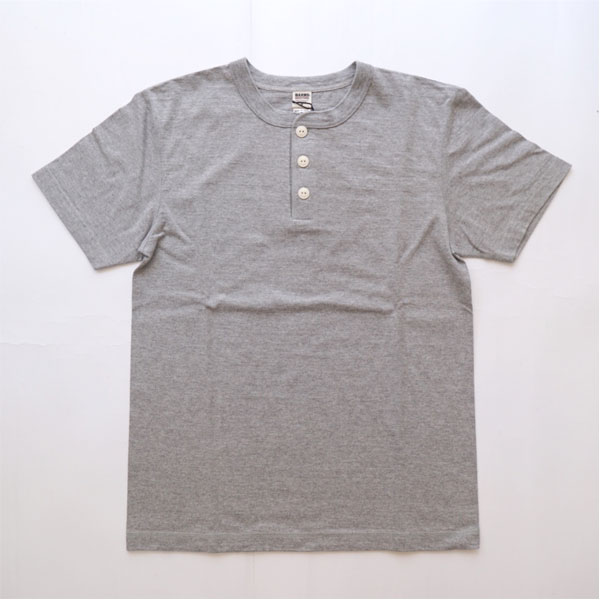 バーンズアウトフィッターズ Barns Outfitters ヘンリーネックTシャツ Gray