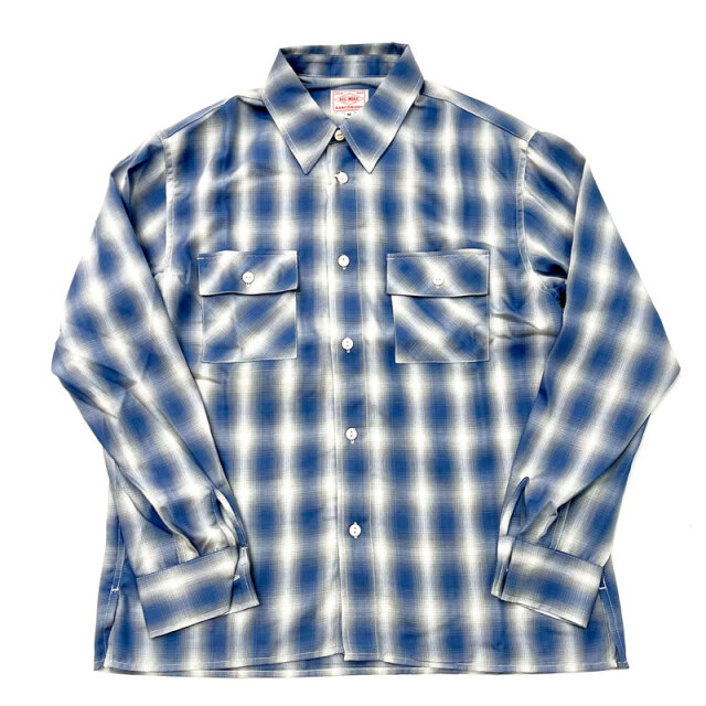 ビッグマイク BIG MIKE オンブレチェック 長袖シャツ レーヨン混 L/S SHIRT
