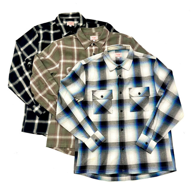 ビッグマイク BIG MIKE ライトフランネルシャツ Light FLANNEL SHIRT オンブレチェック Ombre Check