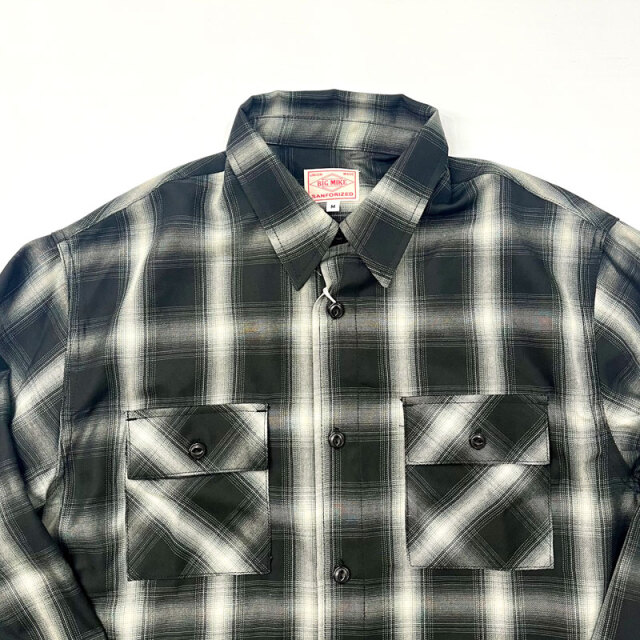 ビッグマイク BIG MIKE オンブレチェック 長袖シャツ レーヨン混 L/S SHIRT