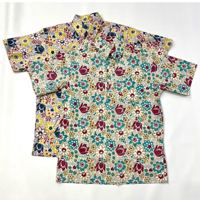 ブルーウォーター BLUE WATER リバースプリント(裏生地使い）ボタンダウン プルオーバーシャツ