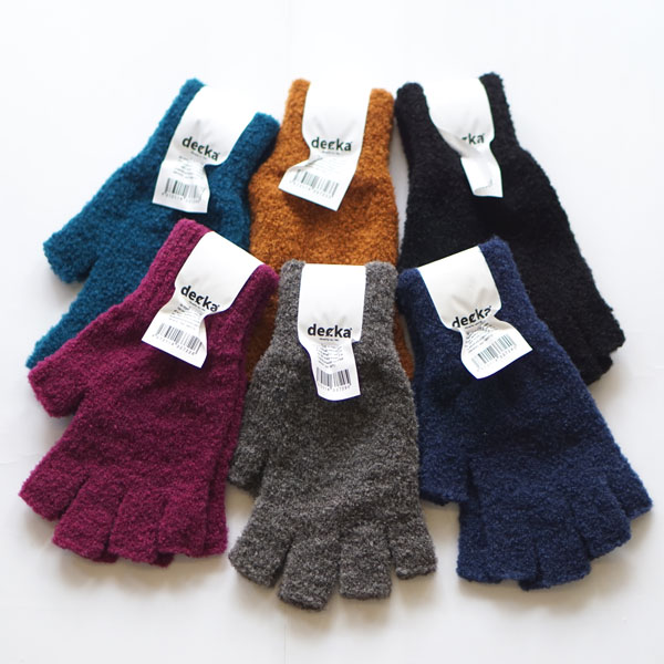 デカ decka アルパカブークレ グローブ Fingerless Gloves Alpaca