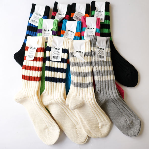 デカ decka ヘビーウェイト ボーダー リブソックス heavy weight Stripes socks de-29