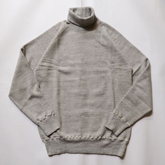 ダブルワークス DUBBLE WORKS 吊り編みスウェット タートルネック Lot.86013 Heather Gray