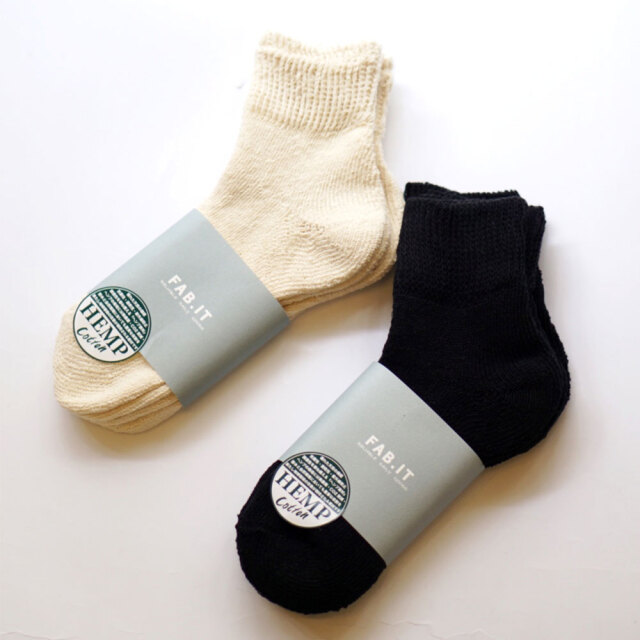 ファブイット FAB.IT ヘンプパイルソックス “Chuck Short Hemp” 2P Socks