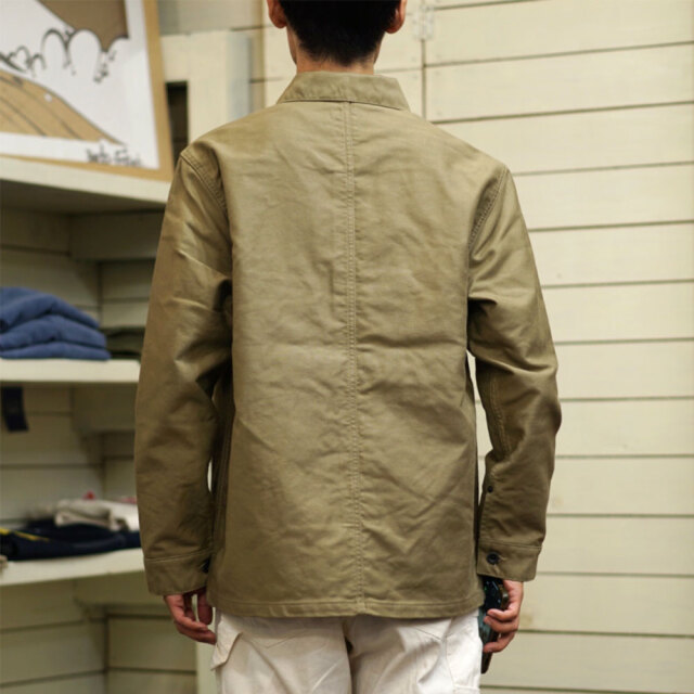 極美品 FOB FACTORY デッキ カバーオール カーキ LL エフオービーファクトリー FOB FACTORY デッキカバーオール