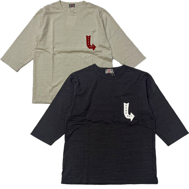ユーエムアイ サンライズ UMI SUNRISE スラブプリント サングラスポケットTEE 7分袖 PRINT T-SHIRT Hang Out