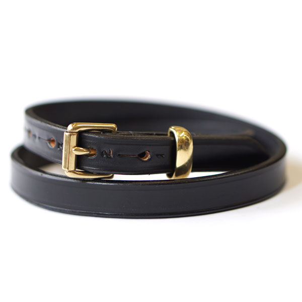 ヘラルディックベルト HERALDIC BELTS ブライドルレザーベルト 3/4 INCH BRIDLE LEATHER SLIM BELT BLACK
