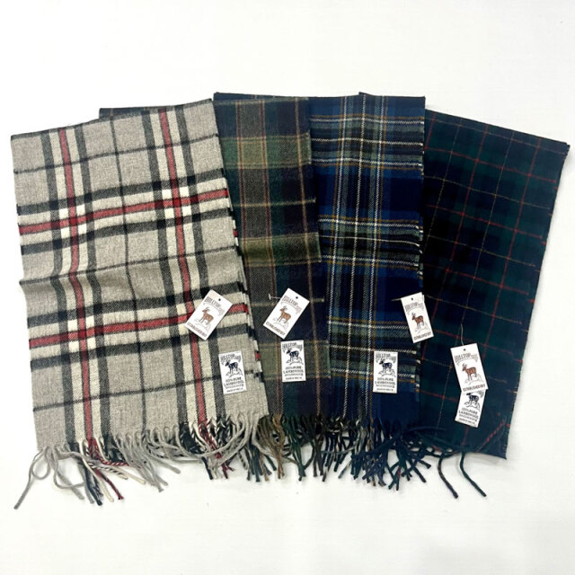 ヒルトップ ブランド HILL TOP BRAND LAMBSWOOL  SCARF FANCY CHECK マフラー