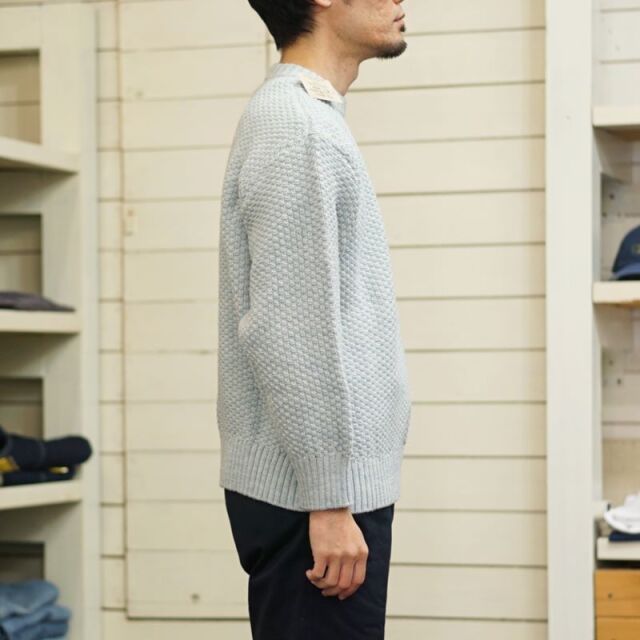 Kerry Woollen Mills ケリーウォーレンミルズ Moss Stitch Crew Neck