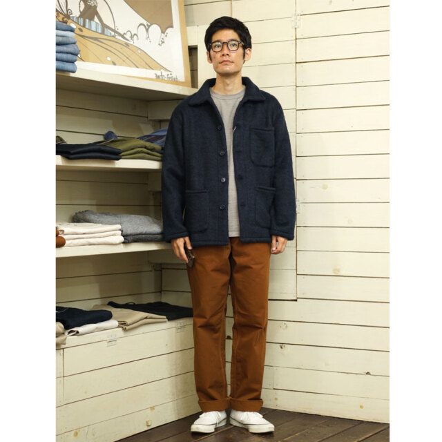 マシス　カバーオール　L マッサワ Massana スライバーニット カバーオール Navy
