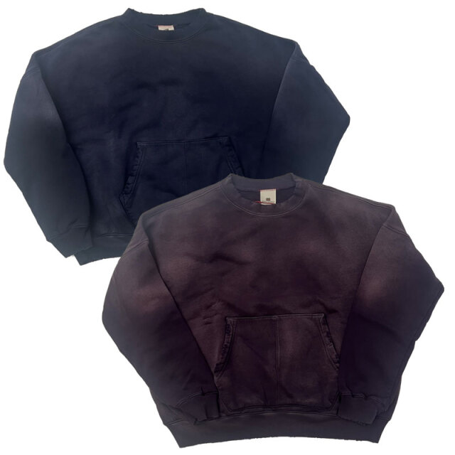 MoojiMooji ムージームージー Oversized Kangaroo Pocket Crew Aged カンガルーポケットスエット Made In USA