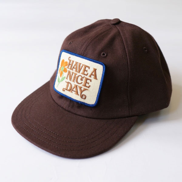 タファー TOUGHER NEWARK 6パネルキャップ Have a Nice Day Patch MADE IN USA Brown