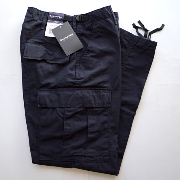 プロッパー PROPPER コットンリップストップ カーゴパンツ BDU TROUSER BUTTON FLY R/S 100% COTTON F5201 NAVY ワンウォッシュ加工済み