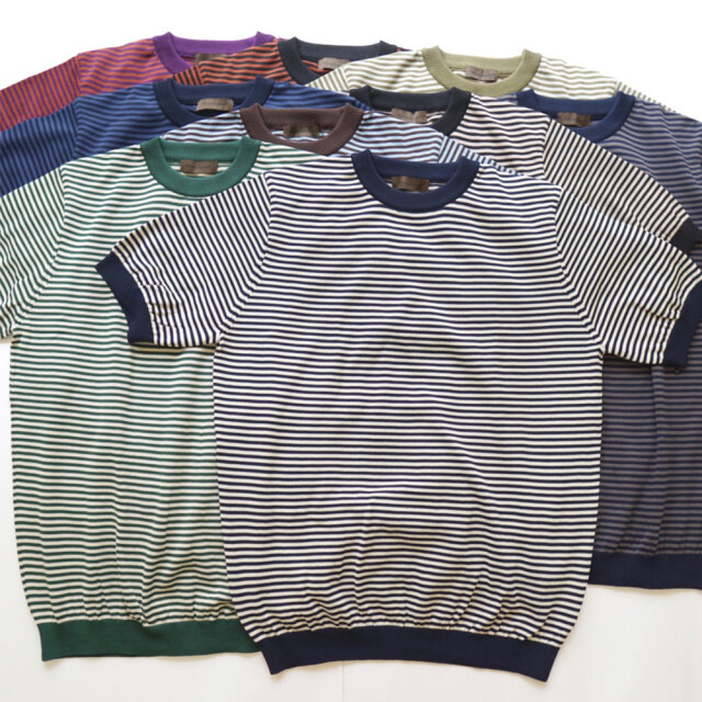 リナシェンテ Rinascente 綿ポリ カレッジボーダー S/S クルーネック