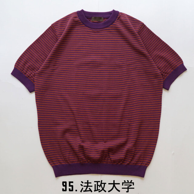 リナシェンテ Rinascente 綿ポリ カレッジボーダー S/S クルーネック