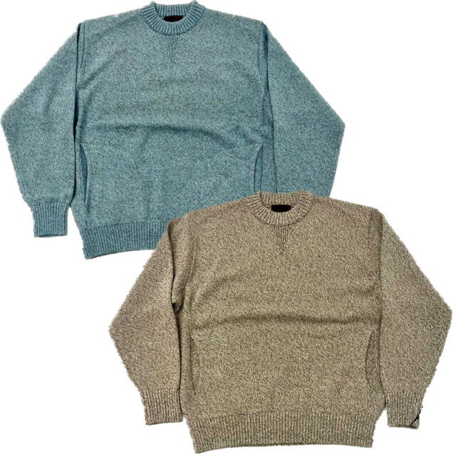 リナシェンテ Rinascente アンゴラ混ウール 三つ杢 Vガゼットクルーネック セーター