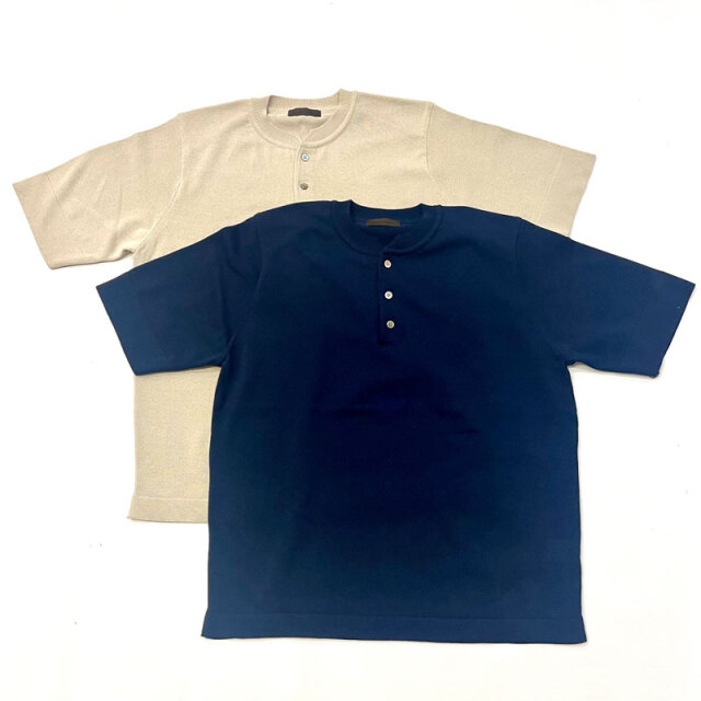 リナシェンテ Rinascente コットンポリ ヘンリーネック Washable Henry neck T MOLESEY 96605