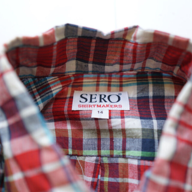 セロ SERO マドラスチェック ボタンダウン プルオーバーシャツ Red
