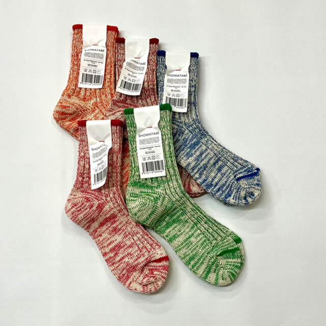 SHOWATABÉ ショウワタベ ローゲージ リブソックス ツートン Low Gauge Ribbed Socks Two-tone Sw-08 decka デカ
