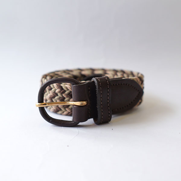 トーマスベイツ THOMAS BATES エラスティックベルト Miami Elastic Braid Belts MULTI KHAKI