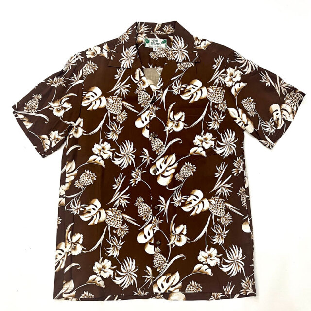 トゥーパルムズ TWO PALMS オープンカラー ハワイアンシャツ S/S Hawaiian Shhirt Rayon DREAM Brown GARDEN