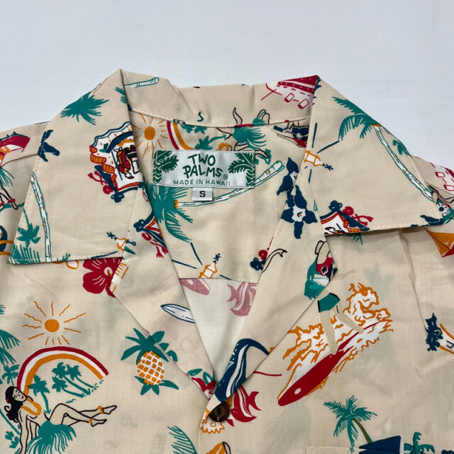 トゥーパルムズ TWO PALMS オープンカラー ハワイアンシャツ S/S