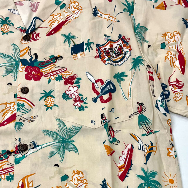 トゥーパルムズ TWO PALMS オープンカラー ハワイアンシャツ S/S