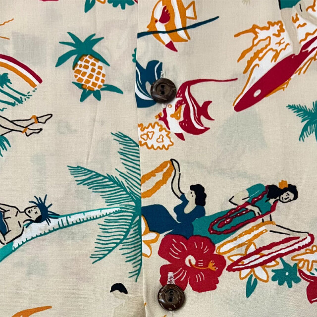 TWO PALMS ハワイアンシャツ M ハワイアンアロハメンズシャツ【TWO PALMS】(M RED): 『Kahiko