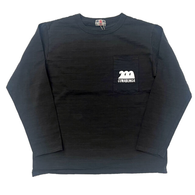 ユーエムアイ サンライズ UMI SUNRISE スラブプリント サングラスポケットロングスリーブ TEE COWABUNGA Charcoal