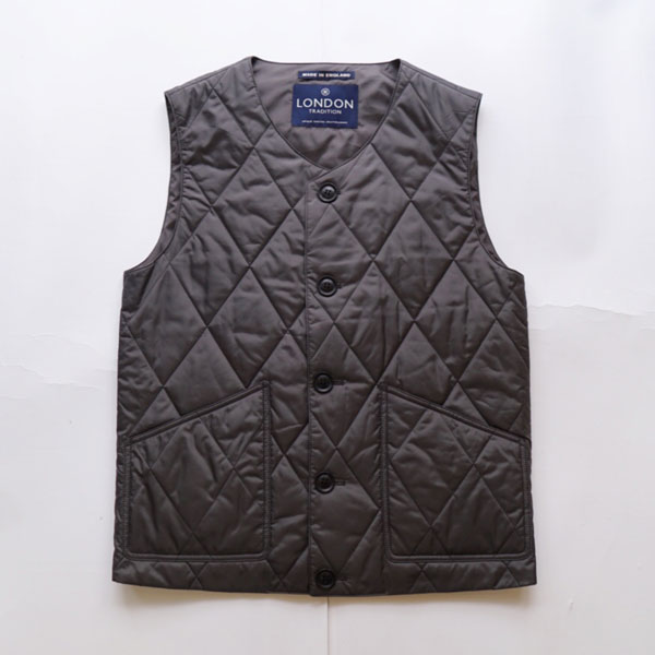ロンドントラディション LONDON TRADITION ダイヤモンドキルト キルティングベスト Gray
