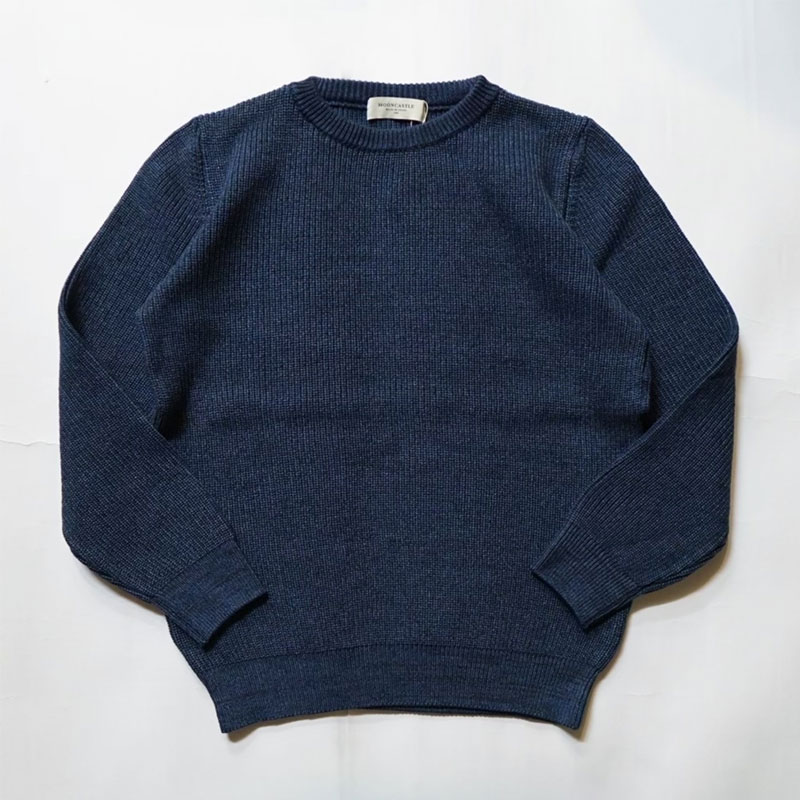 ムーンキャッスル MOONCASTLE   コットンヘヴィーウエイトクルーネック 7G COTTON HEAVY WEIGHT CREW NECK インディゴ  Vintage Navy M2302