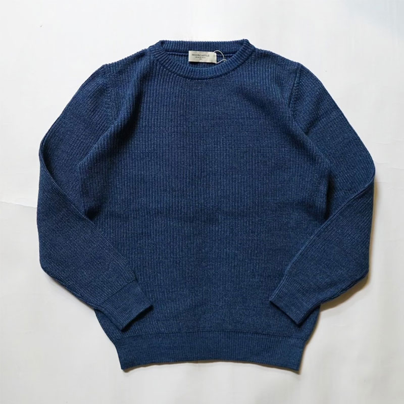 ムーンキャッスル MOONCASTLE   コットンヘヴィーウエイトクルーネック 7G COTTON HEAVY WEIGHT CREW NECK インディゴ  Vintage Blue M2302