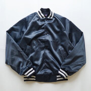 エーエスダブリュー ASW サテンアワードジャケット フランネルライニング Navy/White