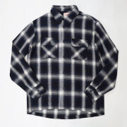 ビッグマイク BIG MIKE ライトフランネルシャツ Light FLANNEL SHIRT オンブレチェック　Ombre Check Navy×White