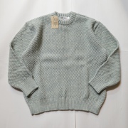 Kerry Woollen Mills ケリーウォーレンミルズ Moss Stitch Crew Neck Sweater Relax アイルランド製 Fistral Blue