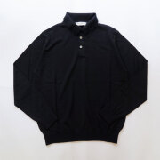 ムーンキャッスル MOONCASTLE ウォッシャブルメリノウール 12G L/S ニットポロ M2312 Black