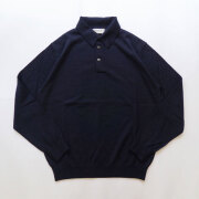 ムーンキャッスル MOONCASTLE ウォッシャブルメリノウール 12G L/S ニットポロ M2312 Navy