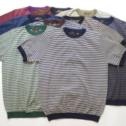 リナシェンテ Rinascente 綿ポリ カレッジボーダー S/S クルーネック