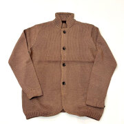リナシェンテ Rinascente コンニャク擬麻コットン スタンドカラー カーディガン Brown