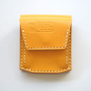 ターンミーオン TURN ME ON 3WAY (コイン・お札・カード) ハンドメイドレザーウォレット YELLOW/CAMELステッチ