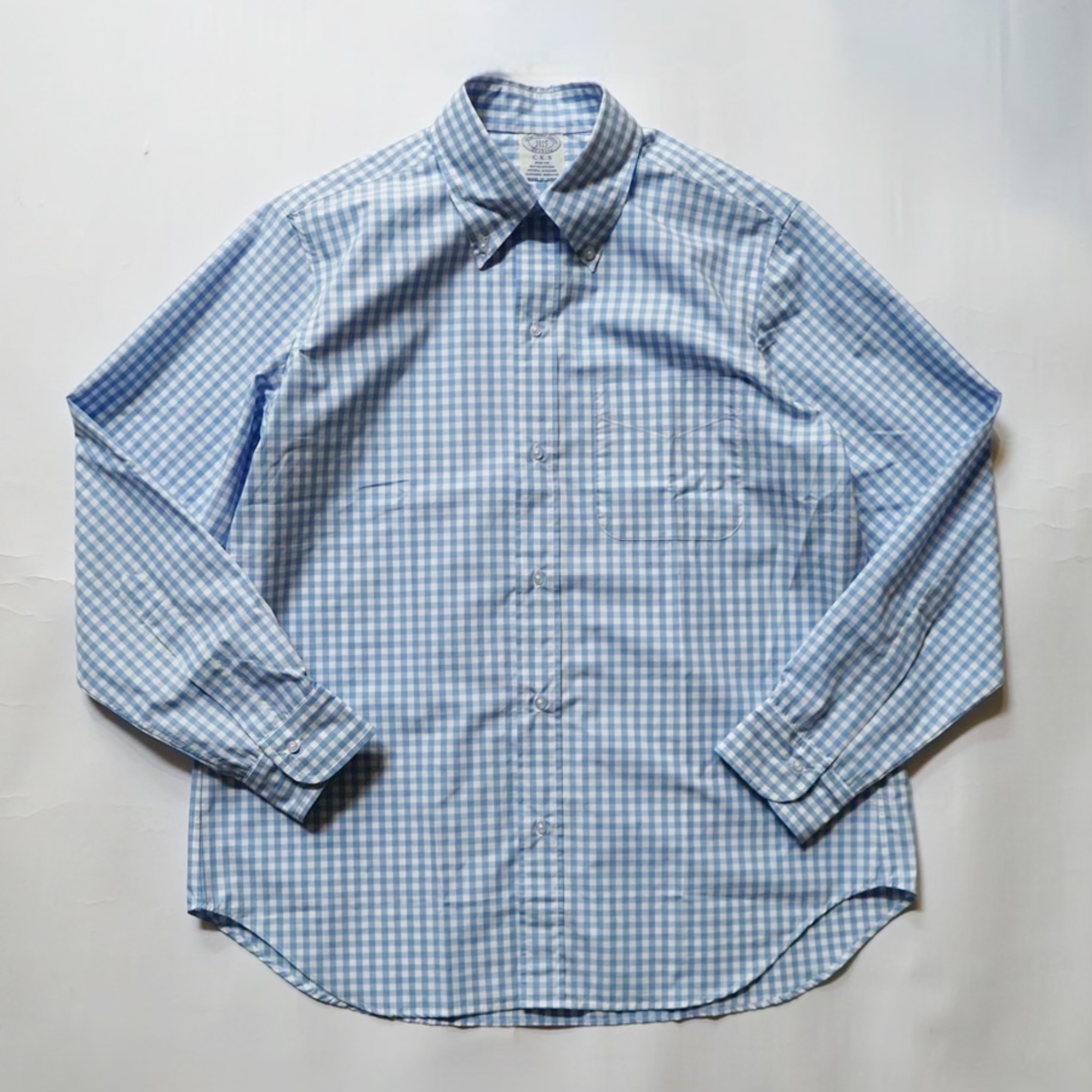 ブルーウォーター BLUE WATER ボタンダウン ブロードギンガムシャツ オウンメイク White/Light Blue