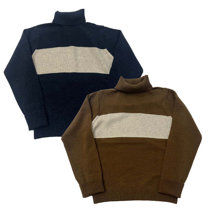 Rinascente リナシェンテ “GLEN” Twotone Roll neck Wool ウール ツートン ロールネック 96401