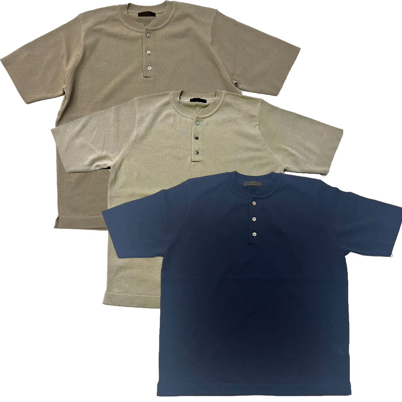 リナシェンテ Rinascente コットンポリ ヘンリーネック Washable Henry neck T MOLESEY 96605