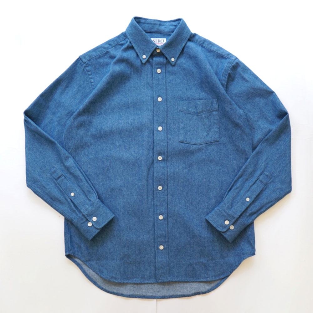 セロ SERO デニム ボタンダウンシャツ L.Indigo