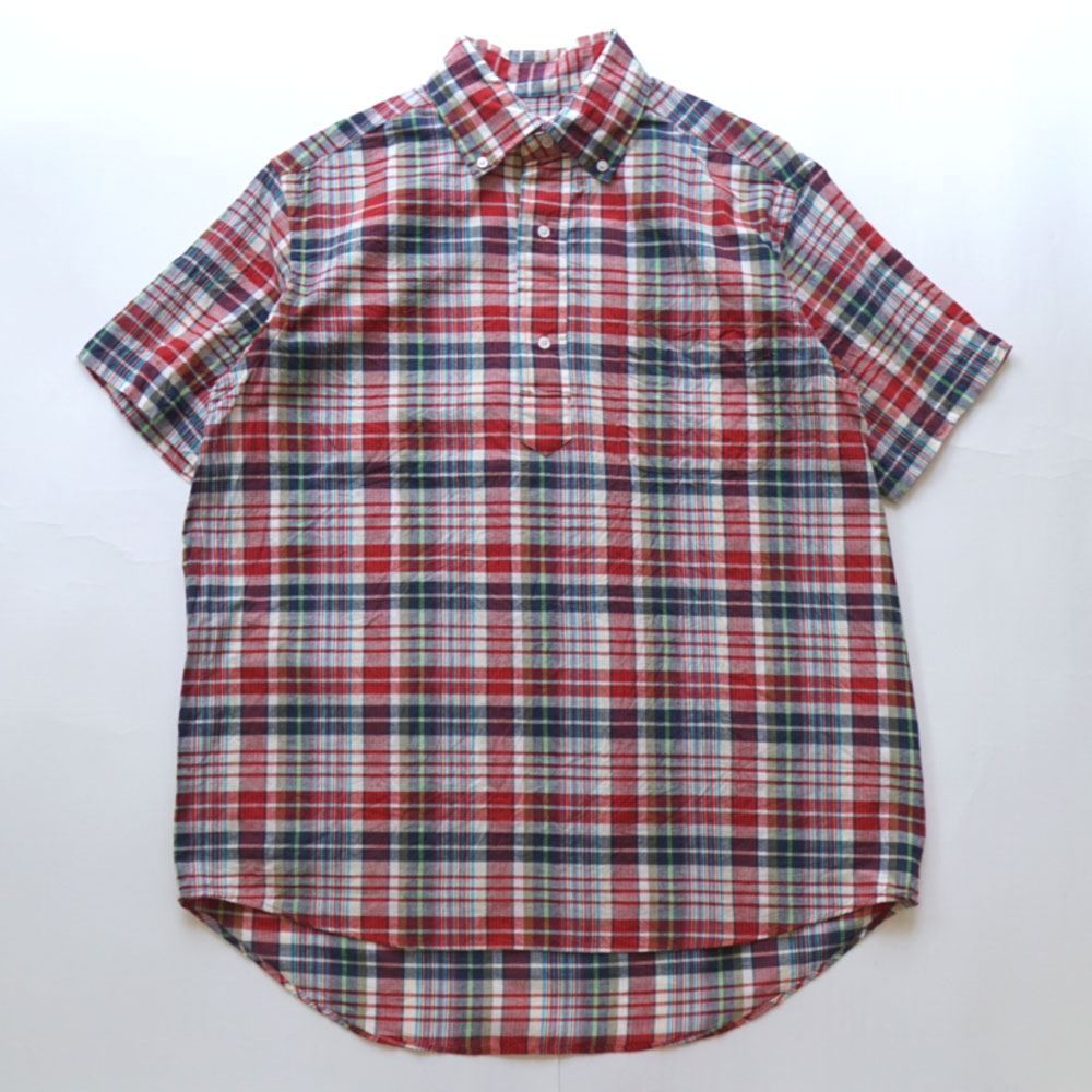 セロ SERO マドラスチェック ボタンダウン プルオーバーシャツ Red