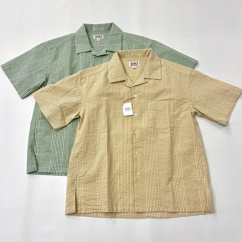 セロ SERO  Short Sleeve Open Collar Shirt ショートスリーブオープンカラーシャツ Seersucker シアサッカー