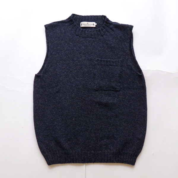 トムシンプソン TOM SIMPSON シェットランドウールポケット付きベスト Shetland Wool Pocket Vest Vintage Heather