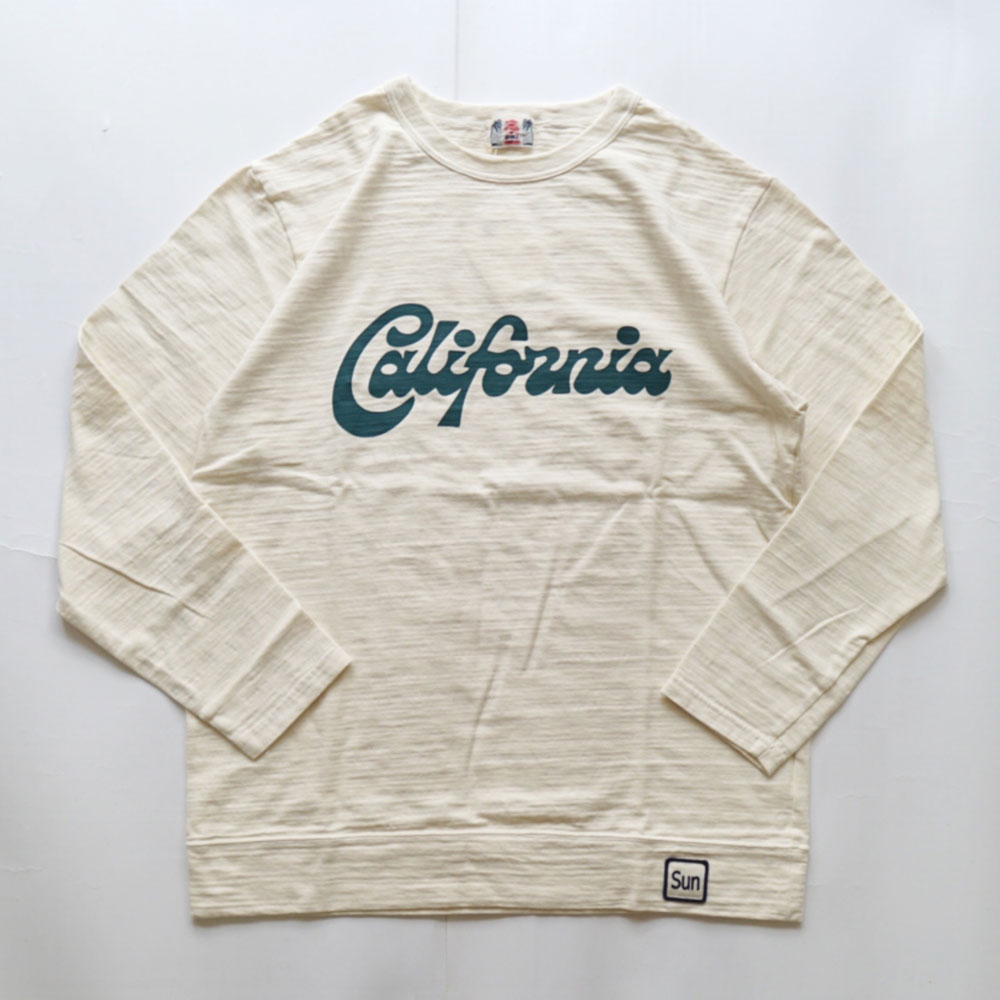 ユーエムアイ サンライズ U.M.I SUNRISE スラブプリント リブ付きロンTEE California Natural