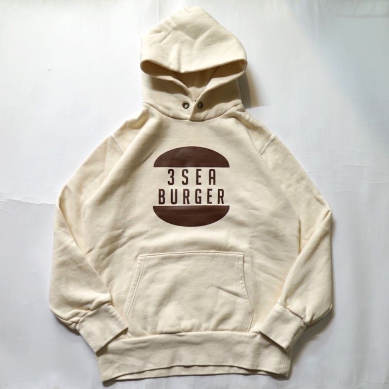 ユーエムアイ サンライズ U.M.I SUNRISE 裏起毛プルオーバー プリントパーカー 3 Sea Burger Natural